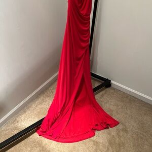 Adrianna Papell Asymmetrical Red Dress